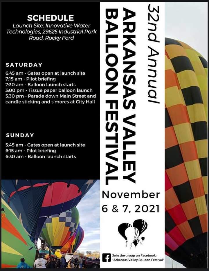 32nd Arkansas Valley Balloon Festival Schedule